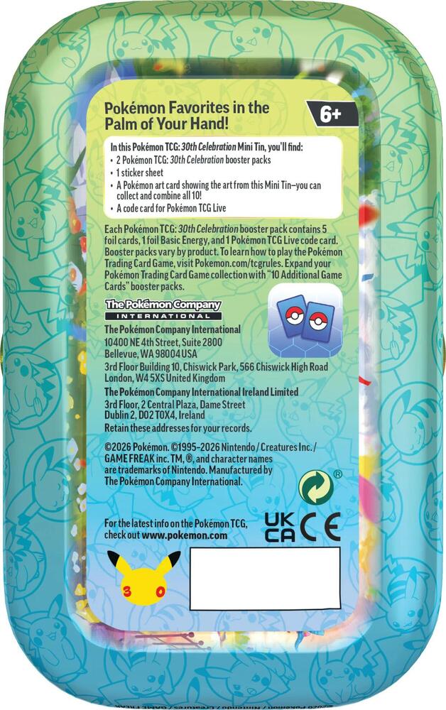 Pokémon Trading Card Game: 30th Celebration Mini Tin (Mew)