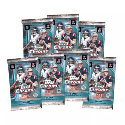 2025 Topps NFL Chrome Football Mega Box packaging details