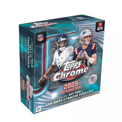 2025 Topps NFL Chrome Football Mega Box front packaging