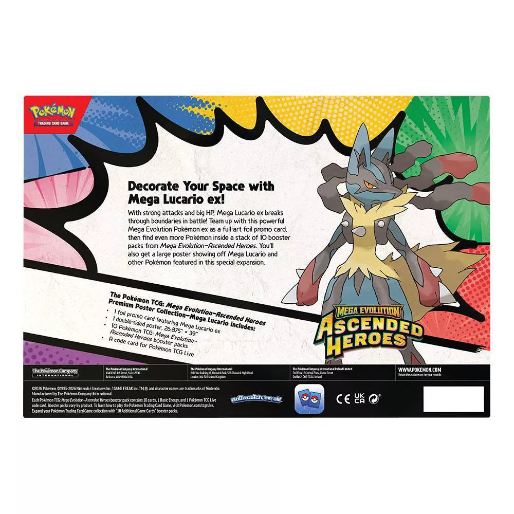 Pokémon Trading Card Game: Mega Evolution Ascended Heroes Premium Poster Collection Mega Lucario