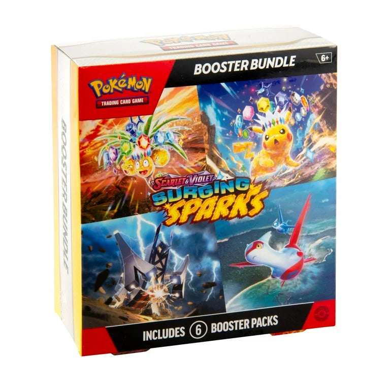 Pokémon Trading Card Game booster bundle packaging with colorful graphics on a white background