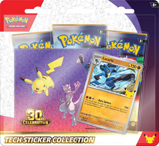 Pokémon TCG 30th Celebration Lucario Tech Sticker Collection sealed packaging