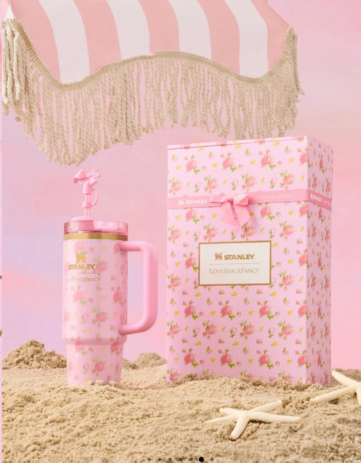 Stanley x Love Shack Fancy Quencher 30oz Tumbler Ibiza Sunset Pink